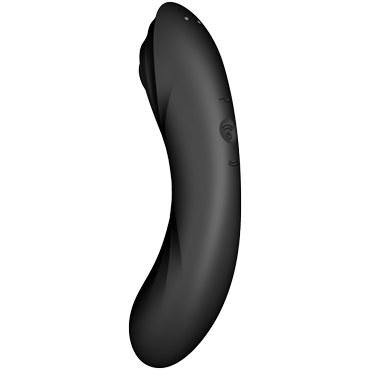 Satisfyer Curvy Trinity 4, чёрный - Вакуум-волновой стимулятор клитора с вибрацией и вибратор точки G - купить в секс шопе