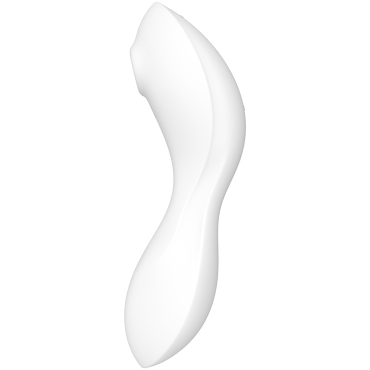 Satisfyer Curvy Trinity 5+ Connect App, белый - Вакуум-волновой стимулятор клитора с вибрацией и вибратор точки G - купить в секс шопе