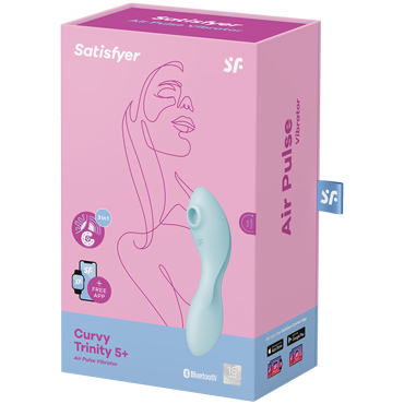 Satisfyer Curvy Trinity 5+ Connect App, голубой - фото 7