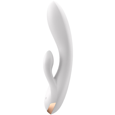 Satisfyer Double Flex Connect App, белый - Вибратор с клиторальным стимулятором - купить в секс шопе