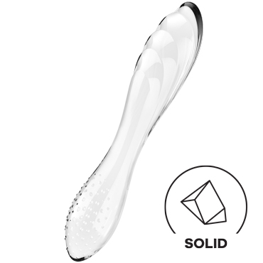 Satisfyer Dazzling Crystal 1, прозрачный, Двусторонний фаллоимитатор из стекла