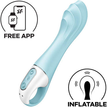 Satisfyer Air Pump Vibrator 5 Connect App, голубой