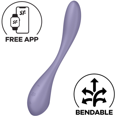 Satisfyer G-Spot Flex 5 Connect App, сиреневый, Стимулятор точки G с фиксацией изгиба и управлением через приложение