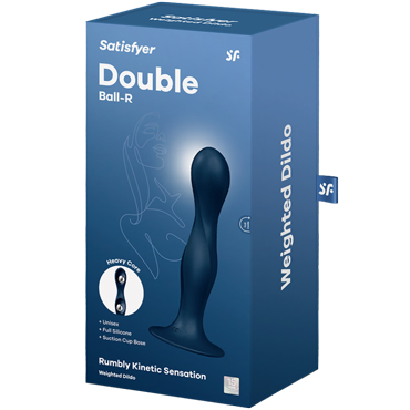 Satisfyer Double Ball-R, синий, Фаллоимитатор с подвижными шариками и другие товары Satisfyer с фото