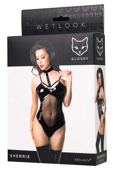 Glossy Sherrie, Боди из материала Wetlook, размер S и другие товары Erolanta с фото