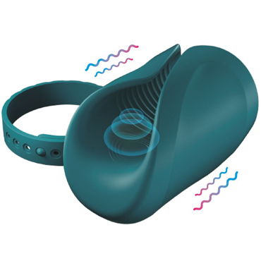 LOVENSE Gush 2, бирюзовый - Мастурбатор с колебаниями и вибрацией - купить в секс шопе