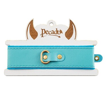 Ошейник Pecado BDSM, двуслойный, голубой - Ошейник двуслойный с прошивкой - купить в секс шопе