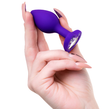 Анальная пробка ToDo by Toyfa Diamond Heart, фиолетовая, Силиконовая, со стразом в основании и другие товары ToyFa с фото