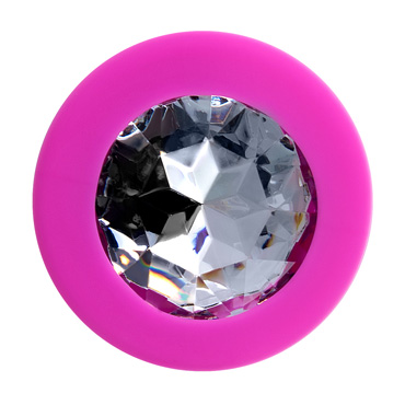 Анальная пробка ToDo by Toyfa Brilliant, розовая - Силиконовая, со стразом в основании - купить в секс шопе