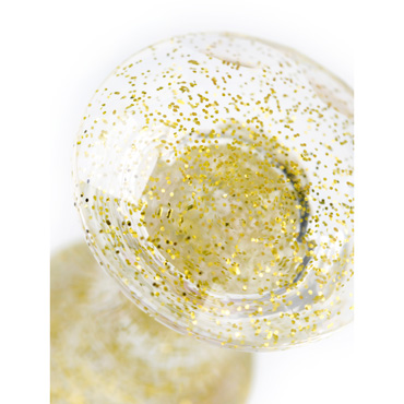 Анальная пробка TOYFA Basic, золотая, Из акрила, прозрачная с добавлением золотых частиц и другие товары ToyFa с фото