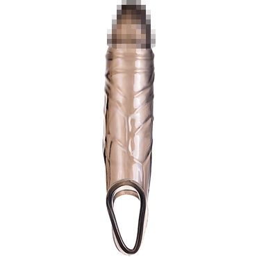 ToyFa Xlover Penis Extender, черная - Реалистичная насадка с петлей для мошонки - купить в секс шопе