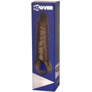 ToyFa Xlover Penis Extender, черная, Реалистичная насадка с петлей для мошонки и другие товары ToyFa с фото