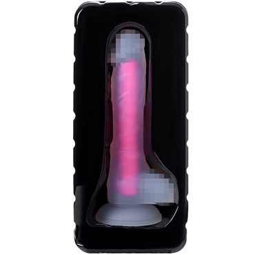 Toyfa Beyond James Glow, прозрачно-розовый - Светящийся в темноте фаллоимитатор - купить в секс шопе