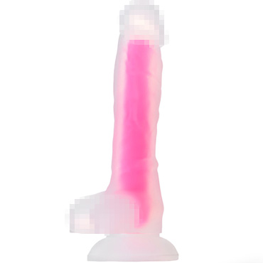 Toyfa Beyond James Glow, прозрачно-розовый, Светящийся в темноте фаллоимитатор