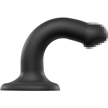 Strap-on-me Silicone Bendable Dildo S, черный - Фаллоимитатор на присоске/насадка для трусиков с кольцевым креплением - купить в секс шопе