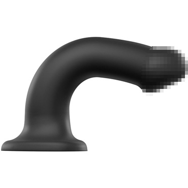 Strap-on-me Silicone Bendable Dildo L, черный - Фаллоимитатор на присоске/насадка для трусиков с кольцевым креплением - купить в секс шопе