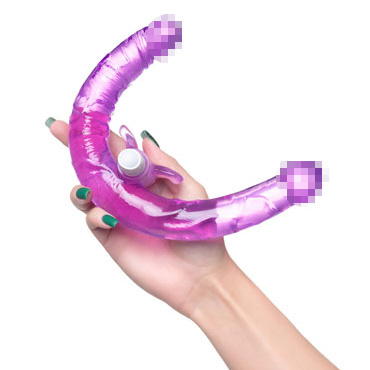 Toyfa Double Dildo with Vibro Bullet, фиолетовый - Фаллоимитатор двусторонний с вибропулей - купить в секс шопе