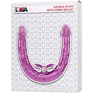 Toyfa Double Dildo with Vibro Bullet, фиолетовый, Фаллоимитатор двусторонний с вибропулей и другие товары ToyFa с фото