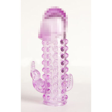 Toyfa насадка, фиолетовая, Стимуляция клитора и G-точки, с бугорками