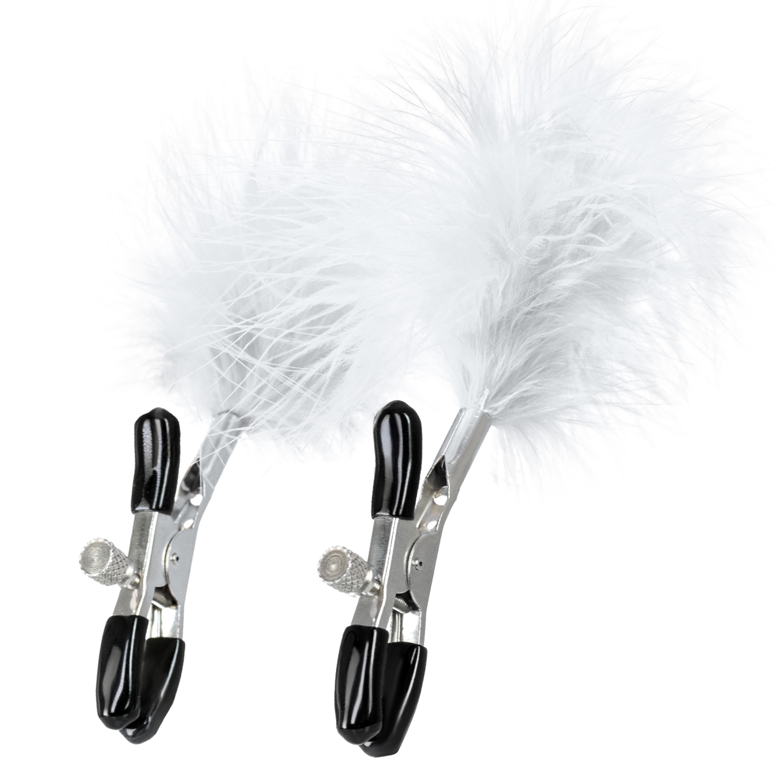 Toyfa Theatre Nipple Clamps with Feather, белые — фото 2