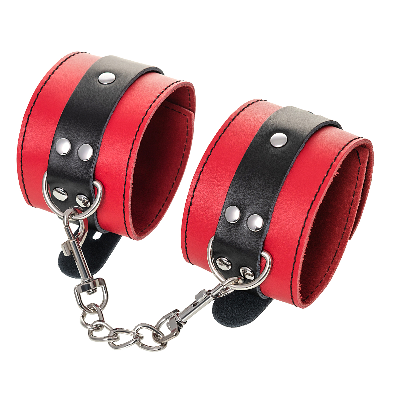 Toyfa Theatre Оковы на ноги из кожи, красные, 28 см