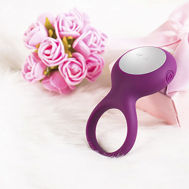 Svakom Tyler, фиолетовый - Перезаряжаемое эрекционное кольцо со стимулятором клитора - купить в секс шопе
