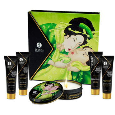 Shunga Geishas Secrets Exotic green tea, Набор "Зеленый чай" из 5 предметов