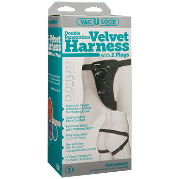 Doc Johnson Vac-U-Lock Double Penetration Velvet Harness