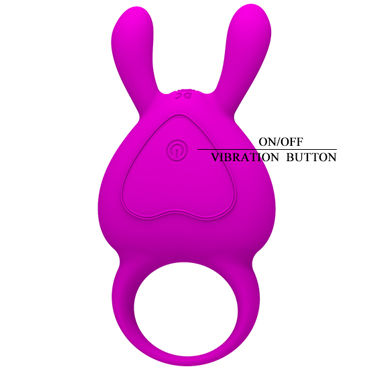 Baile Pretty Love Naughty Bunny - Эрекционное кольцо с вибрацией - купить в секс шопе