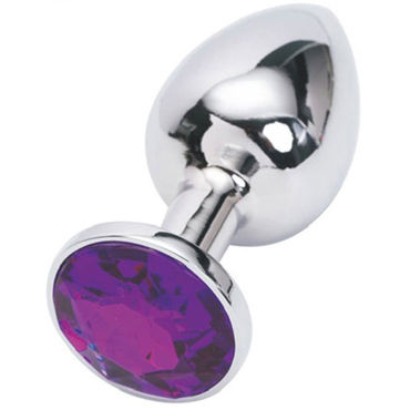 4sexdreaM Пробка металлическая, серебристая, С фиолетовым кристаллом