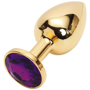 4sexdreaM Пробка металлическая, золотая, С фиолетовым кристаллом