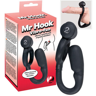 You2Toys Mr Hook Vibro-Fun, черное, Эрекционное кольцо с вибрацией