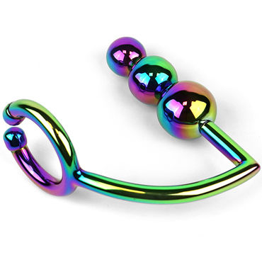 House of Steel Rainbow Horse Shoe Ring with Balls, разноцветный, Анальный плаг с эрекционным кольцом