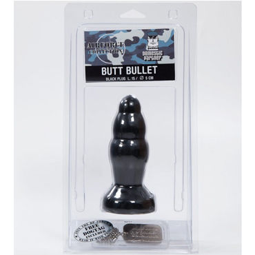 O-Products Butt Bullet - Black, черная, Анальная пробка рельефная