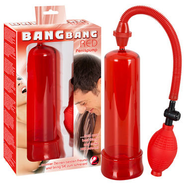 You2Toys Penis Pump Bang Bang, красная, Помпа мужская вакуумная