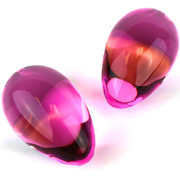 Djaga-Djaga Шарики вагинальные, розовые, Из стекла каплевидной формы
