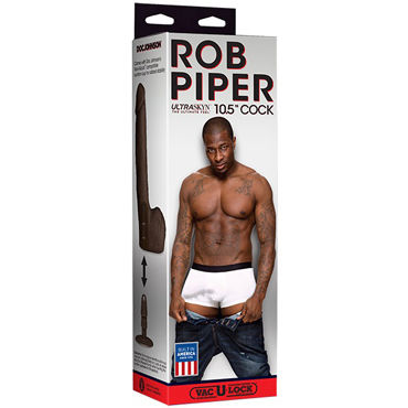 Doc Johnson Rob Piper Ultraskyn, коричневый - Фаллоимитатор на присоске - купить в секс шопе
