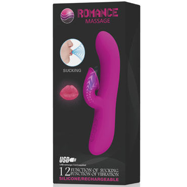 Baile Romance Massage, розовый, Вибромассажер с всасывающим эффектом