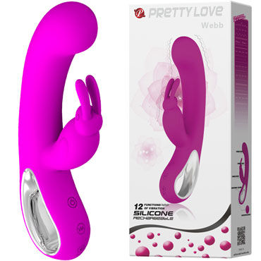 Baile Pretty Love Webb, розовый, Вибромассажер G-Spot с клиторальным стимулятором