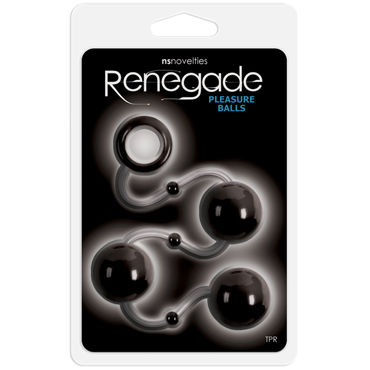 NS Novelties Renegade Pleasure Balls, черные, Три шарика на сцепке