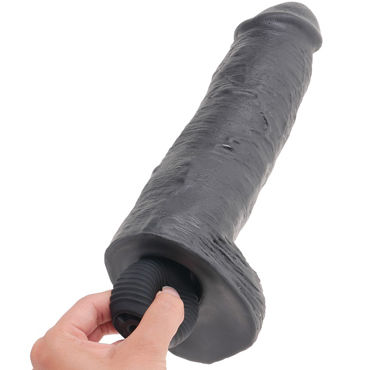 Pipedream 28см Squirting Cock w/ Balls, черный - Фаллоимитатор с функцией эякуляции - купить в секс шопе