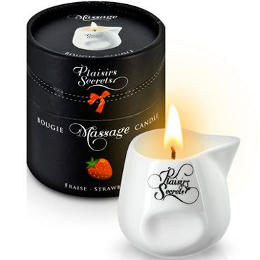 Plaisirs Secrets Massage Candle Strawberry, 80мл, Свеча массажная Клубника