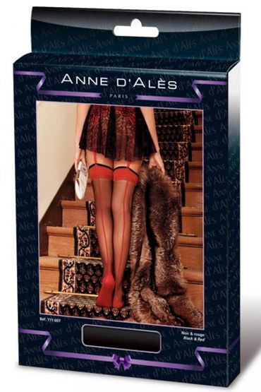 Anne d'Ales Flora Stockings, красные - Чулки с усиленным следком - купить в секс шопе