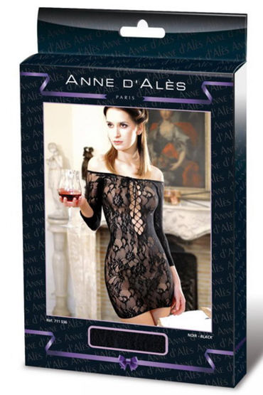 Anne d'Ales Dress Fetish Dinner, черное - Платье-сетка - купить в секс шопе