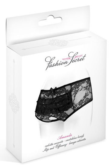 Fashion Secret Amanda Panties Open, черные - Трусики с доступом - купить в секс шопе