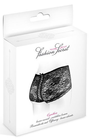 Fashion Secret Cynthia Shorty Open, черные - Трусики-шорты с доступом - купить в секс шопе