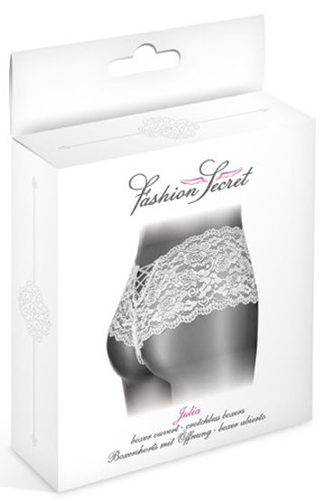 Fashion Secret Julia Shorty Open, белый - Трусики-шорты с доступом - купить в секс шопе