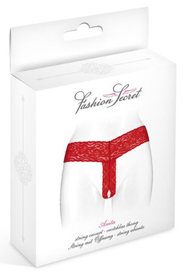 Fashion Secret Anita String Open, красные - Трусики-стринги с доступом - купить в секс шопе