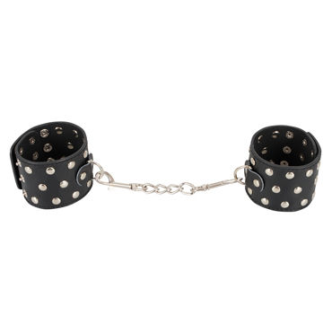 Bad Kitty Handcuffs with Decorative Studs, черные - Наручники декорированные заклепками - купить в секс шопе