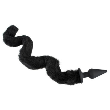 Bad Kitty Plug With Cat Tail, черная - Анальная пробка с хвостом - купить в секс шопе